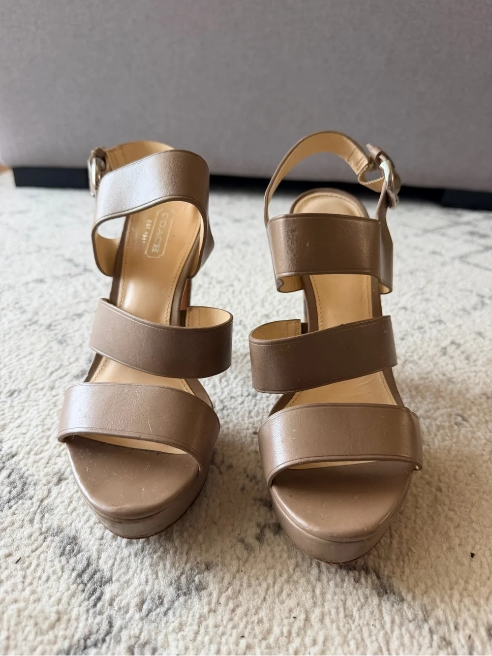 Coach Leather Platform Sandal Heels | Signature Heel | Size 6.5
